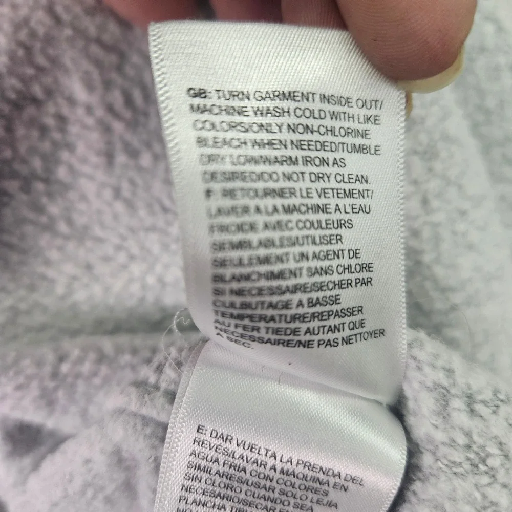 The North Face Hoodie XXL Gray Full Zip Fleece‎ Lined Logo Sweatshirt Oversized